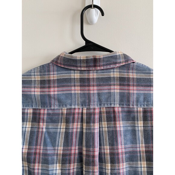 Puck Women’s Blue Pink Plaid Button Shirt Cotton Blend Size Medium - Picture 7 of 7